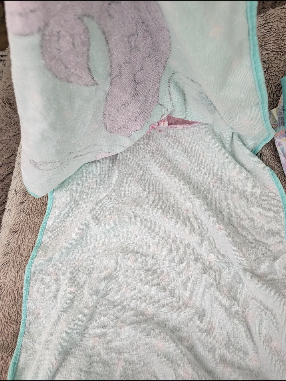 Cat & Jack Girls' Mint & Pink Mermaid Hooded Swim Coverup
